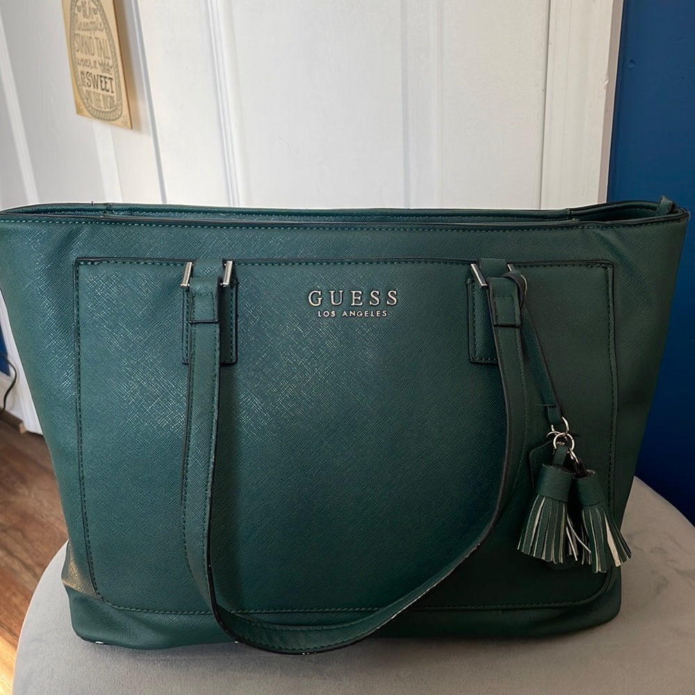 Guess Los Angeles Tote Bag - Teal w Tassels
